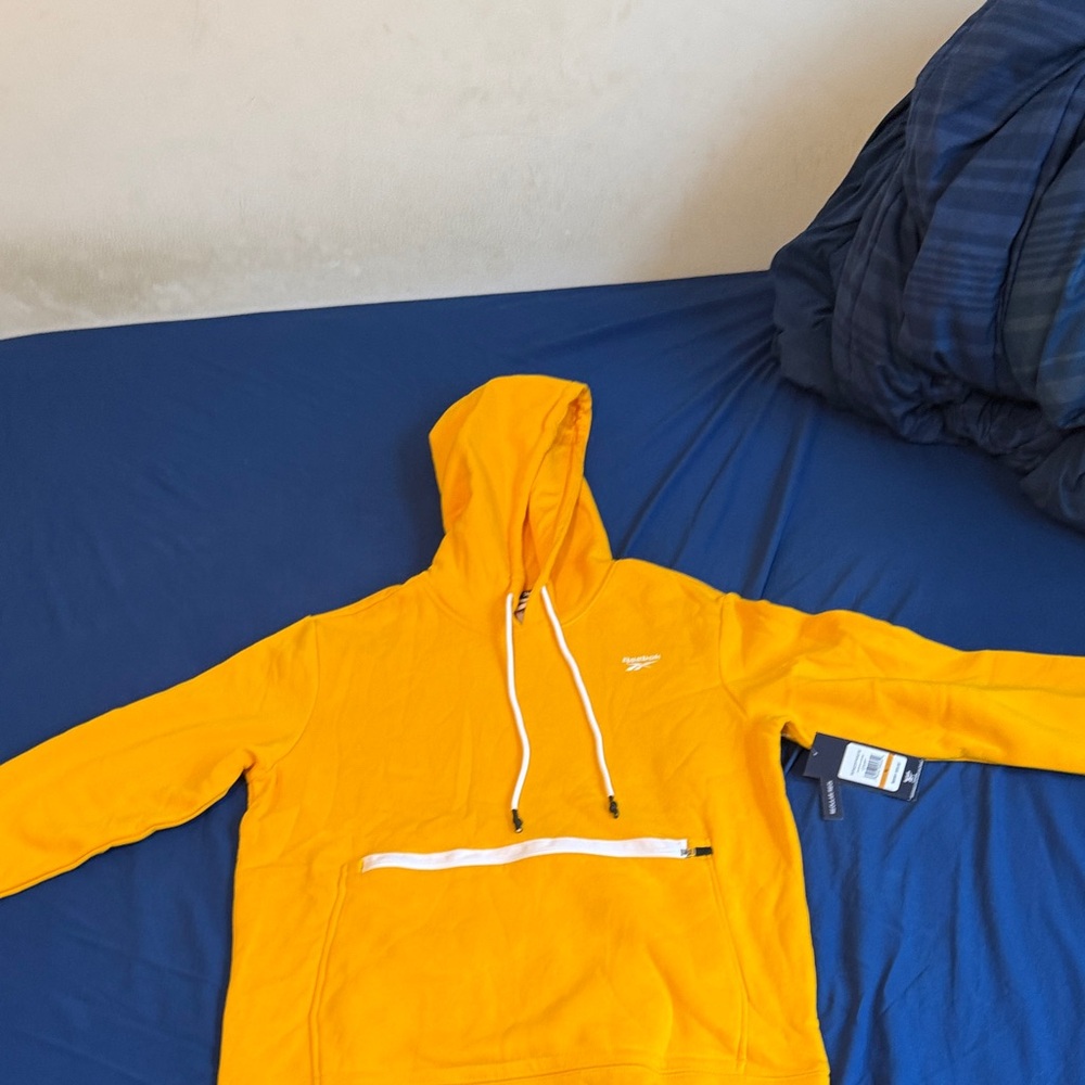 Reebok Bright Yellow Hoodie with White Accents